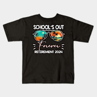 School's Out Forever Teacher Retirement 2024 Retired Teacher Kids T-Shirt